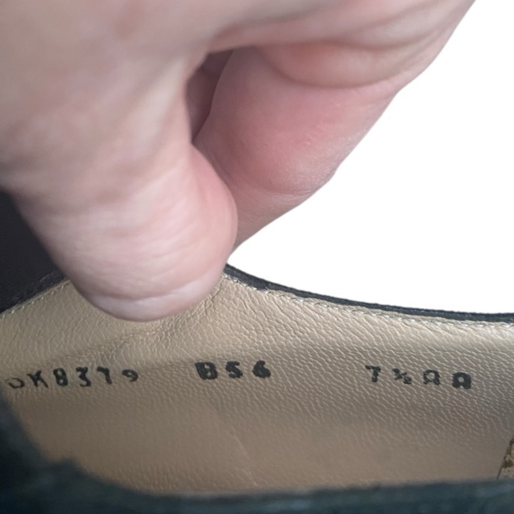Salvatore Ferragamo Black Suede vintage Shoes size 7.5AA (narrow) - Picture 9 of 11